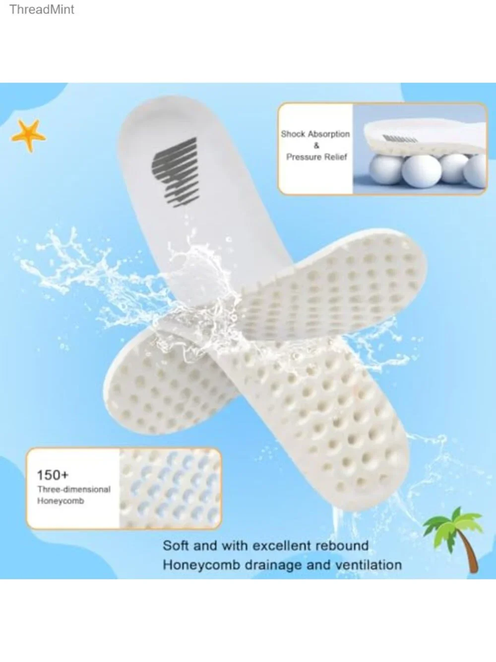 Toddler Water Shoes with Hook & Loop Straps, Non-Slip EVA Sole